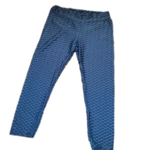 Slate blue / grey textured leggings 1X /2X